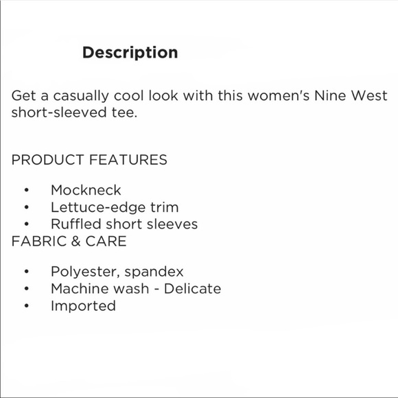 Nine West Mocked Neck‎ Top - Picture 8 of 8